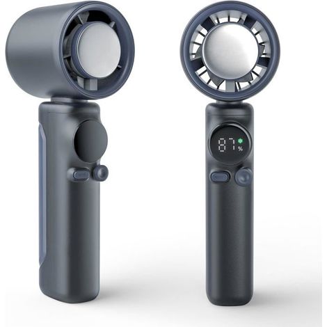 1 pièce Ventilateur portable, turbo avec refroidissement double, batterie 4000 mAh, écran LED numérique, silencieux 41 dB, idéal voyage et bureau (1/5)