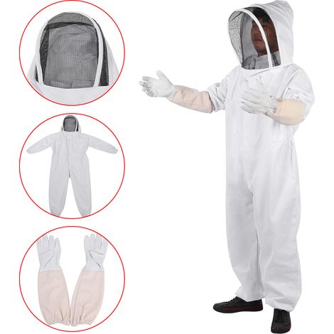 Combinaison apicole professionnelle avec gants, tenue de protection complète pour apiculteur, bleu de travail anti-piqûres, taille XL. (1/5)