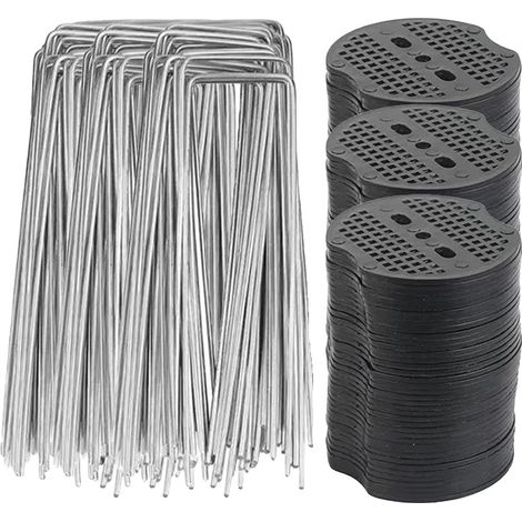 Grapas para jardinería, de acero galvanizado de alta resistencia, resistentes a la corrosión, paquete mixto de 60 unidades. (1/2)