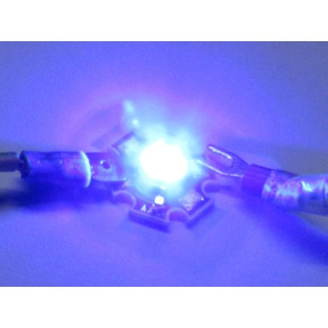 Power Led 1W Colore Blue 3,0-3,4V DC 350mA 20 Lumen Piastra Dissipatore Inclusa 460-470nm (1/3)