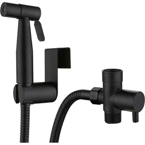 Bidet-Sprühkopf, Duschkopf, Handbrause, Komplettset, schwarz