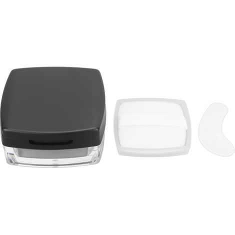 Étui vide rechargeable pour poudre libre, avec miroir, houppette et cuillère, boîte de rangement séparée, noir. (1/5)