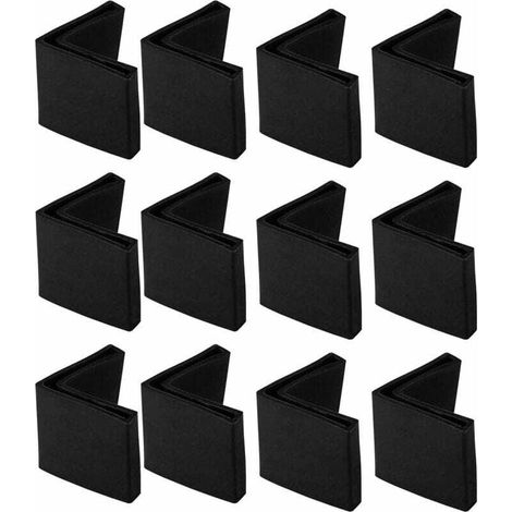 12pcs Protection Pied de Chaise en fer Table Embout Pied 50 x 50 mm Noir de Chaise Meuble Capuchons Protection Sol en Caoutchouc forme L (1/4)