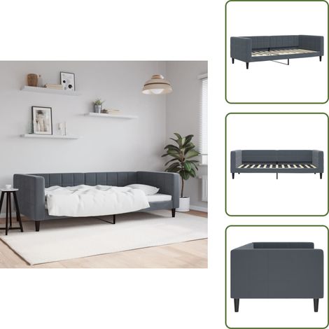 Sofá cama moderno - vidaXL Sofá cama sin colchón terciopelo gris oscuro 90x200 cm - Sofá cama con respaldo
