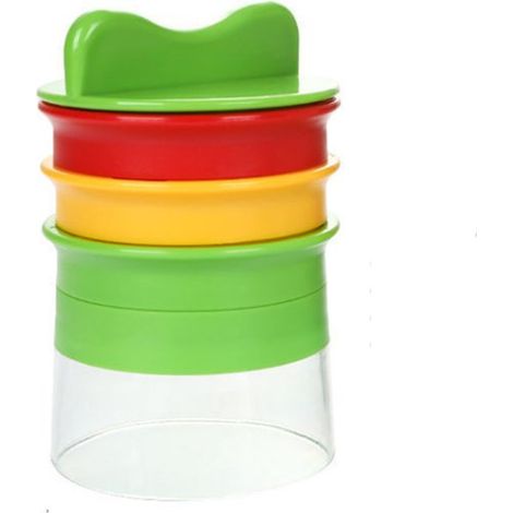 Râpe de table - Râpe rotative à trois couches - 12 x 8 cm - Râpes de cuisine - Râpes manuelles - Ustensiles de cuisine - Couteau en acier inoxydable 304, PS, ABS - Vert - Ustensiles de cuisine multifo (1/5)