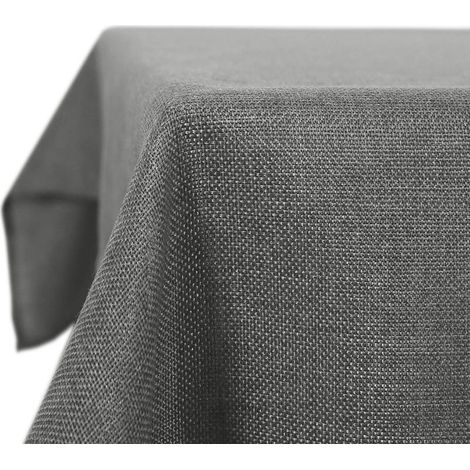 Nappe Anti-tâche Imperméable de Salle à Manger Effet Lin 130x220 cm Gris (1/5)