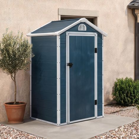 Remise de jardin métal gris avec fenêtre ventilation 204 cm (1/5)