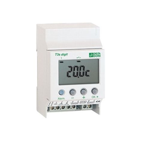Delta Dore – Thermostat électronique modulaire T1C-2 Digit – Programmation hebdomadaire – 1 contact – Affichage digital – Compatible avec chauffage électrique (1/2)