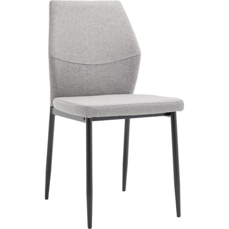 Home Heavenly® - Pack 4 sillas NOBLES silla comedor con asiento y respaldo acolchado y patas metálicas, 49x53x87 cm. Color: Gris (1/5)