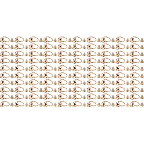 100 Rivets Moines à Anneaux 8mm Cuivre Haut Brillant pour Sacs Vêtements Chaussures DIY Doré (1/5)