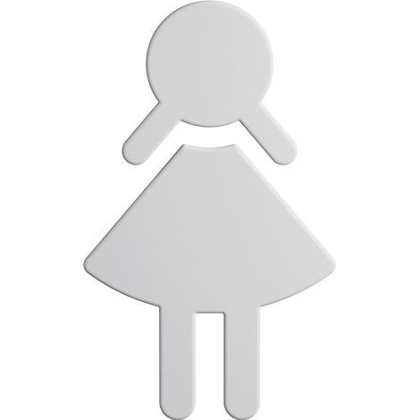 Panneau Symbole Femme 801.91B020 polyamide couleur no. 98 largeur 87 mm hauteur 150 mm épaisseur 3 mm HEWI