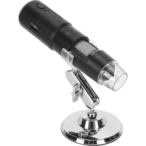 Microscope numérique - Caméra portable - Observation des petits détails - Connexion Wi-Fi sans fil - Grossissement 50x-1000x - Noir (1/5)