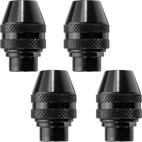 Mandrin Sans Clé Pour,4 Pcs Mandrins Adaptateur Multifonction Mini Perceuse Sans Clé pour Broyeur électrique Outil 0.5-3.2mm (1/5)