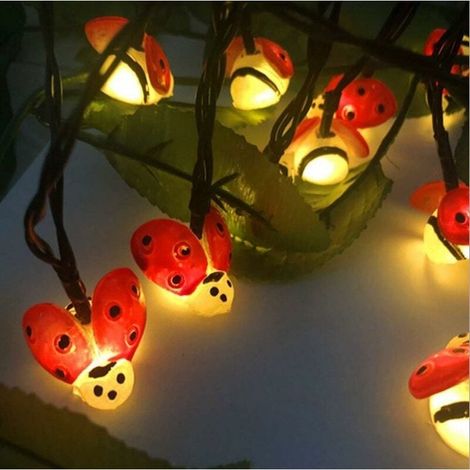 Guirlandes Solaires Extérieures, Coccinelle Solaire Guirlandes Légères 6,5m 30LED Lumières Solaires Insectes étanches pour le Jardin Fête D'été de Mariage de Noël-LIAIKI (1/5)