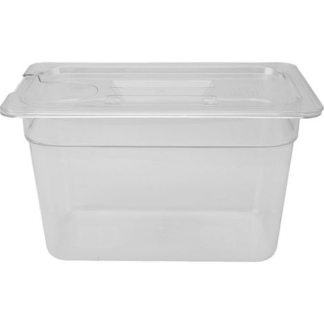 Transparenter 6,9-Liter-Schongarerbehälter, geeignet zum Garen bei niedrigen Temperaturen und zur Aufbewahrung von Lebensmitteln. (1/5)