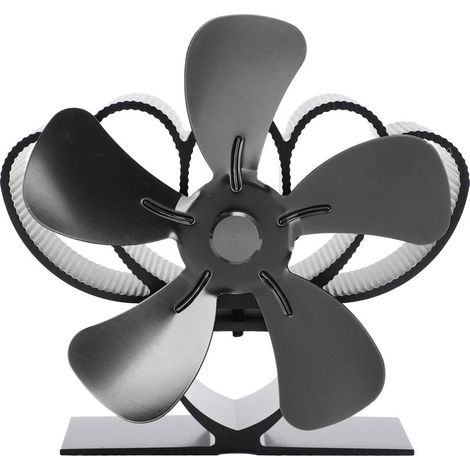 Thermischer Konvektionsventilator für Herde – robustes Aluminium, leise, für Kamin und Camping (schwarz, 468 g) (1/5)