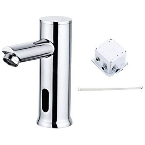 BARKBUSTERS Mitigeur de lavabo Robinet de lavabo électrique pour cuisine salle de bain - Capteur automatique - En laiton - Robinet d'eau froide - Montage sur le pont - Pour la maison - Moderne - Résis (1/5)