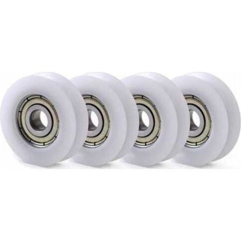 10 Stück U-förmige, integrierte Kugellager aus Nylon-Kunststoff, 608, Nut 6 30 10 mm Führungsrolle (1/4)
