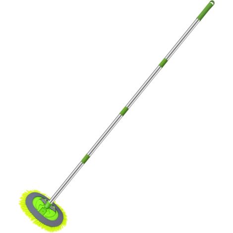 Applicable 140cm Brosse Lavage Voiture Nettoyage à Manche Long Kit de Vadrouille, 2 en 1 Chenille Microfibre Balai Pinceau ​pour Véhicule Voitures Camion Caravane, Sans rayures(1 x Têtes de Vadrouille (1/4)