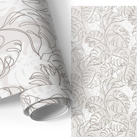Klebefolie für Möbel - Möbelfolie - Selbstklebefolie - Küche folieren - Schrank folieren - Tischfolie - Monstera-Blätter 75x150 cm