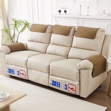 Ensemble de 3 coussins pour accoudoirs - Housse d'accoudoir de canapé - Housse d'accoudoir de fauteuil - Housse d'appui-tête - Protection antidérapante et rembourrée pour meubles (38 cm x 57 cm) - kak (1/5)