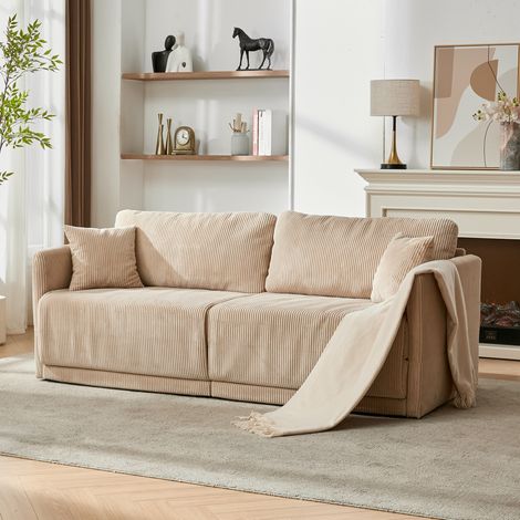 Schlafsofa 182x88x84 cm beige, aus Polyester, 2 Pakete MEUBLIV (1/5)