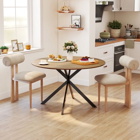 Table ronde à manger pour 4 personnes, en chêne, la cuisine, pour la salle à manger