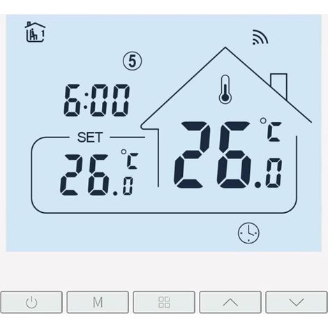 Intelligente Thermostate, Heizungsthermostat, Raumthermostat, WLAN-Thermostat, Thermostat für elektrische Fußbodenheizung, kompatibel mit Google (16A)