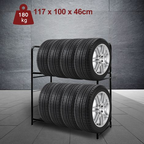 Jiubiaz Reifenständer für bis zu 8 Reifen, 180 kg Tragkraft, für Reifenbreiten bis 240 mm, 3-stufig höhenverstellbar, mit Schutzhülle (1/5)
