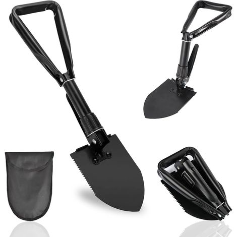 Pelle Pliante de Camping,48cm Pelle Jardinage,Pelle a Neige Pliable,Pelle-Plage avec Sac de Transport,Survie Equipement Multifonction pour Camping,Survie,Randonnée,Voiture,Jardinage (1/5)