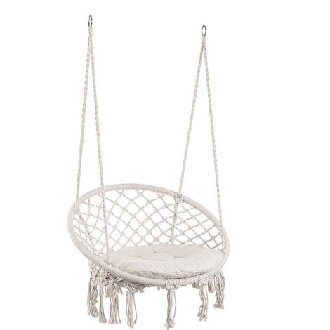 Fauteuil suspendu hamac de jardin en tissu 80x130 cm Javier YES - Blanc (1/2)