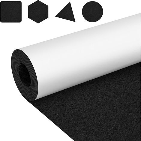Randaco Feltro adesivo per Mobili, Feltro protettivo per Tavolo 100x150cm Nero
