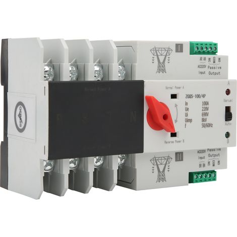Commutateur de transfert automatique double alimentation avec disjoncteur ZGQ5-100/4P 220 V (1/5)