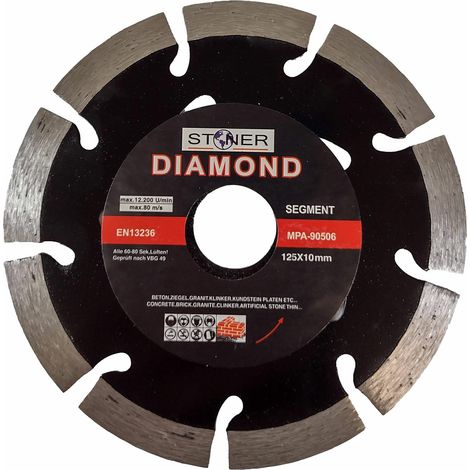 Disco diamantado 125mm, Stoner, segmento, corte eficiente, alta durabilidad y precisión para materiales duros, ideal para trabajos en seco.