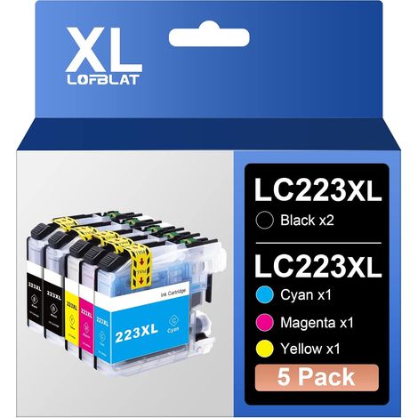 Cartouches d'encre compatibles pour Brother LC-223 XL LC-223VALBP, pour Brother MFC J4620DW J5620DW J5320DW J4420DW J480DW J5720DW J680DW J4625DW J880DW J5625DW DCP J4120 DW J562. DW (1/5)