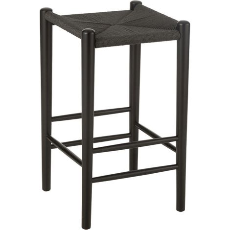 Tabouret de Bar en Bois "Orient" 66cm Noir (1/4)