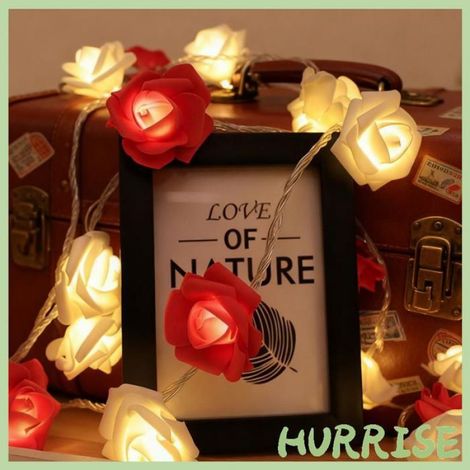 HURRISE Guirlande Lumineuse LED Rosé Décorative Mariage Festival rouge et (1/4)