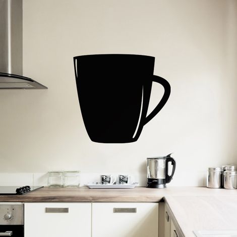 Sticker ardoise tableau noir - stickers muraux adhésif effaçable - TASSE DE CAFÉ - 20x20cm (1/3)