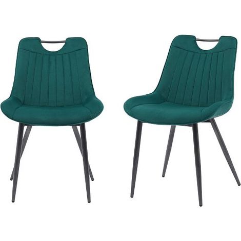 Green MMT Furniture Designs Ltd Nigella Dining Chairs Set of 2, Velvet Chair bucket (1/5)