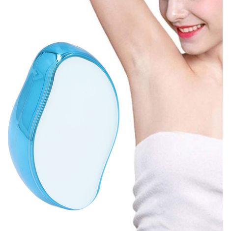 Outil d'épilation exfoliant indolore à cristaux, lavable et réutilisable, bleu. (1/5)