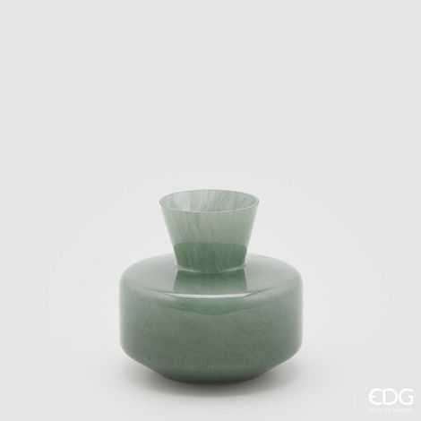 EDG Enzo De Gasperi Vaso Rotondo con Collo H 15 Cm D 16 Cm Waterproof Light Green