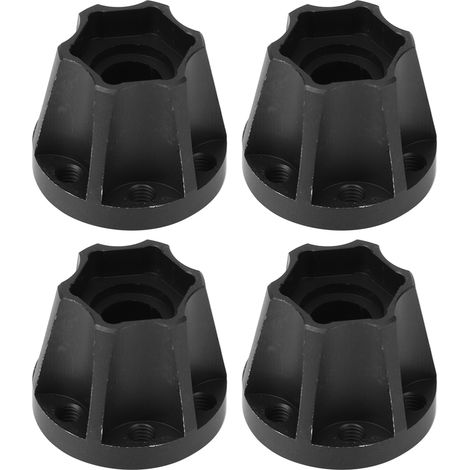 4 pièces adaptateurs de roue hexagonaux noirs pour RC Crawler 1/10 SCX10, compatibles avec jantes 1.9 et 2.2 pouces, 20mm (1/5)