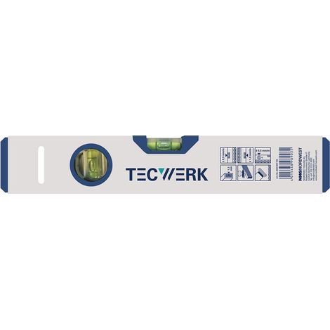 Wasserwaage 200cm Alu.silber ± 0,5mm/m TECWERK