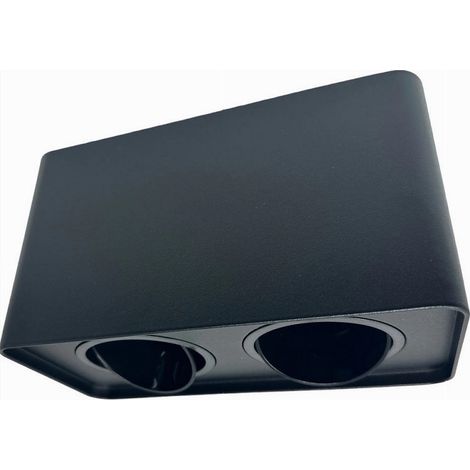 Porta Faretto Doppio Orientabile Da Soffitto Nero Per Faretto Gu10 Gu5.3 P34-n2 (1/5)