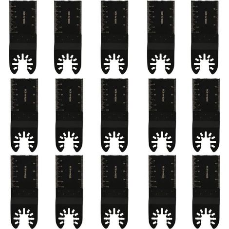 15 Pcs Lame Outil Multifonction, 34mm Lame Scie Oscillante, Lame de Scie Oscillante Multifonctions Universelle pour Outils Multifonction Oscillants Bois Plastique Accessoires (1/5)