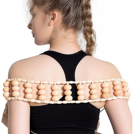 Rouleau de massage, gratte-dos, masseur anti-cellulite en bois, apaise et détend les muscles, améliore la circulation lymphatique-AquaForge