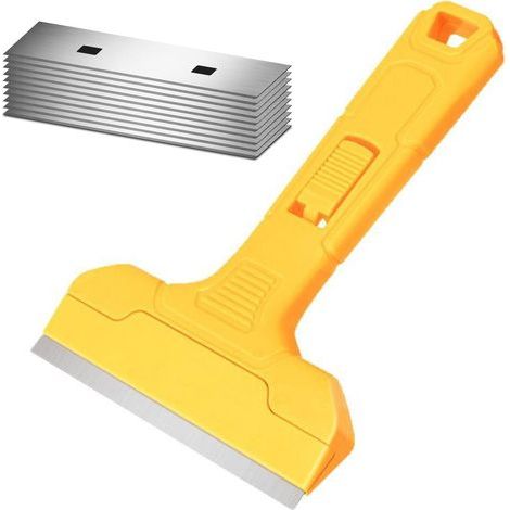 Grattoir à lame de rasoir large avec 10 lames SK5 pour nettoyage de vitres et carrelage (1/5)