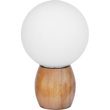 Tischlampe -  Wohnzimmerlampe im skandiinavischen Design- Kugel - Blum Weiß