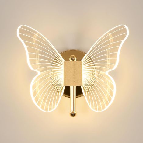 Goeco – Applique murale LED 10W – 1300 LM – Température de couleur réglable 3000K-6500K – Design papillon moderne – Acrylique et fer – Installation facile (1/5)