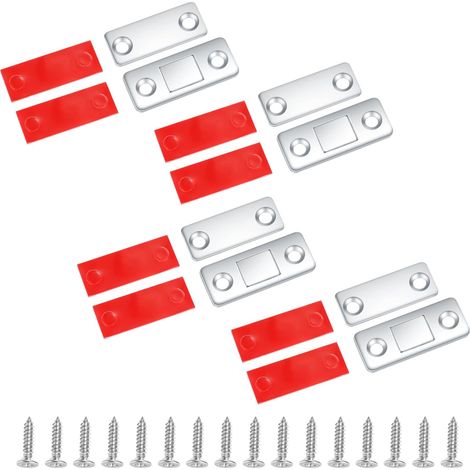 Cierres magnéticos de 4 piezas para puertas de armarios, cierres magnéticos adhesivos, potente cierre magnético para puertas correderas, cajones, ventanas y armarios. (1/5)